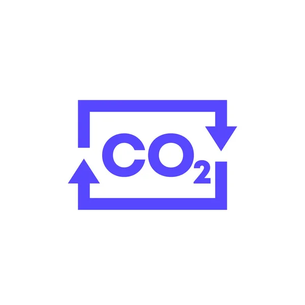Karbondioksit, karbondioksit, beyaz üzerine karbondioksit. — Stok Vektör