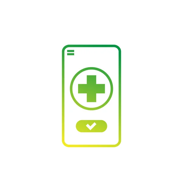 Telemedicine vector icon with a phone, vector — Stock Vector