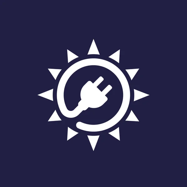 Solarenergie-Logo, Sonne und Steckervektor Stockillustration
