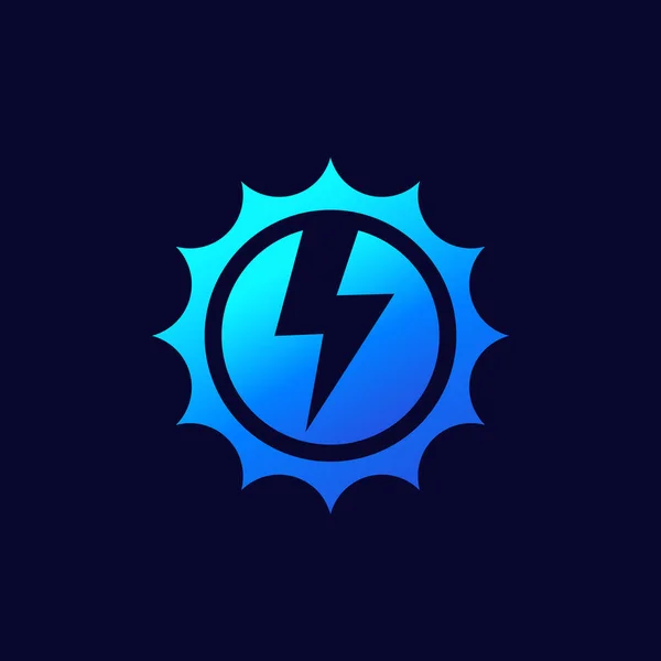 Λογότυπο ηλιακής ενέργειας, διανυσματικό εικονίδιο — Διανυσματικό Αρχείο