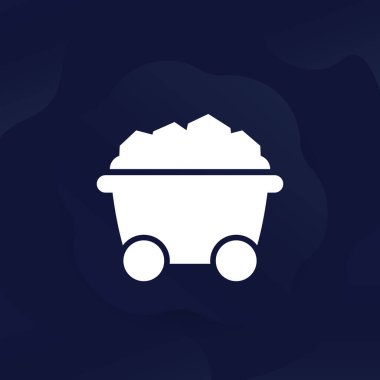 Mayın ikonu, maden vagonu ve kömür taşıyıcısı.