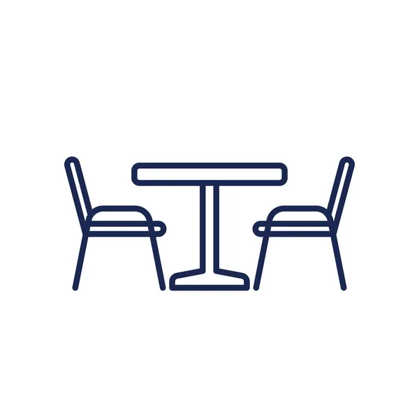 Yemek masası ve sandalyeler çizgi simgesi, vektör Stok Vektör
