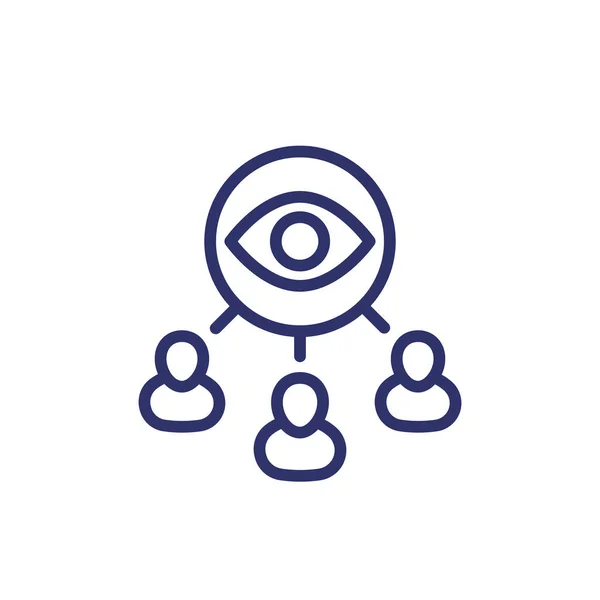 Groupe de surveillance, icône de ligne observateurs — Image vectorielle