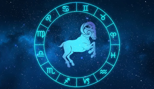 Capricorn Horoscope Sign Twelve Zodiac Galaxy Stars — Stock Photo, Image