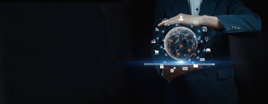 Cep telefonu kullanan işadamları, Mars, küresel internet bağlantı teknolojisi ve dijital pazarlama finans ve bankacılık, dijital bağlantı teknolojisi, devasa veriler.