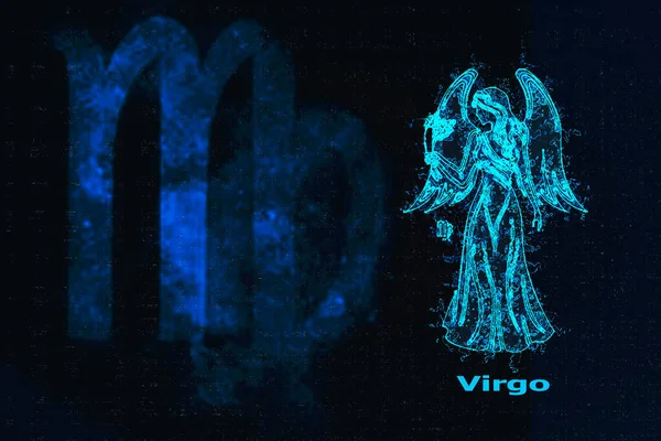 Virgo Horoscoop Teken Twaalf Dierenriem Met Sterrenstelsel Sterren Achtergrond Grafisch — Stockfoto