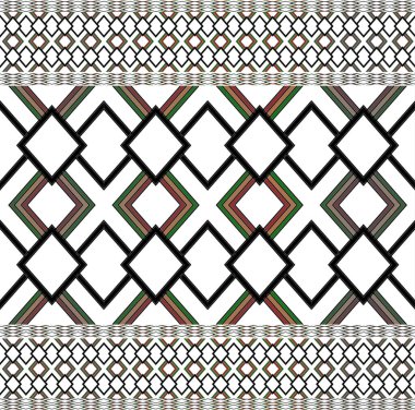 Arka plan ya da duvar kağıdı için soyut etnik geometrik desen tasarımı, Ikat geometrik folklor süsü. Kabile etnik vektör dokusu. Aztek tarzında kusursuz çizgili desen. Kabile nakışları..