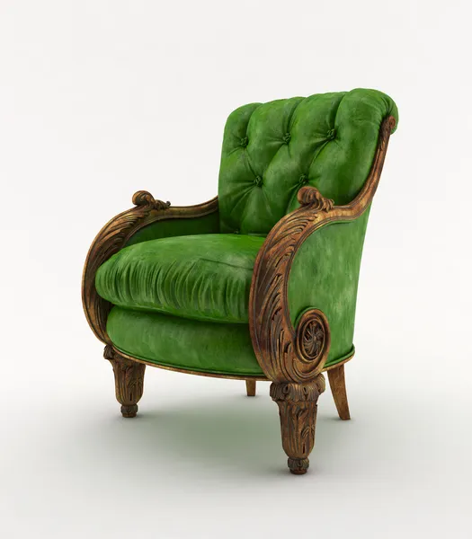 Cadeira verde clássico — Fotografia de Stock