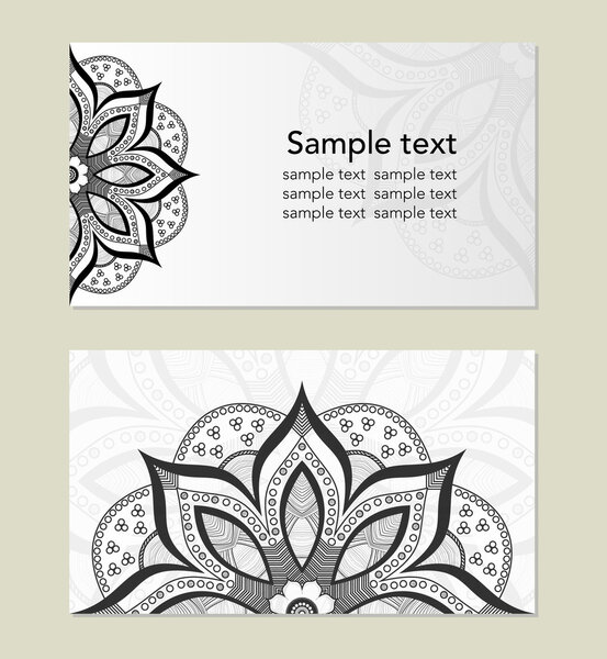 Установить ретро-визитку. Векторный фон. Карточка или приглашение. Винтажные декоративные элементы. Ручной рисунок. Ислам, арабский, индийский, оттоманские мотивы
.