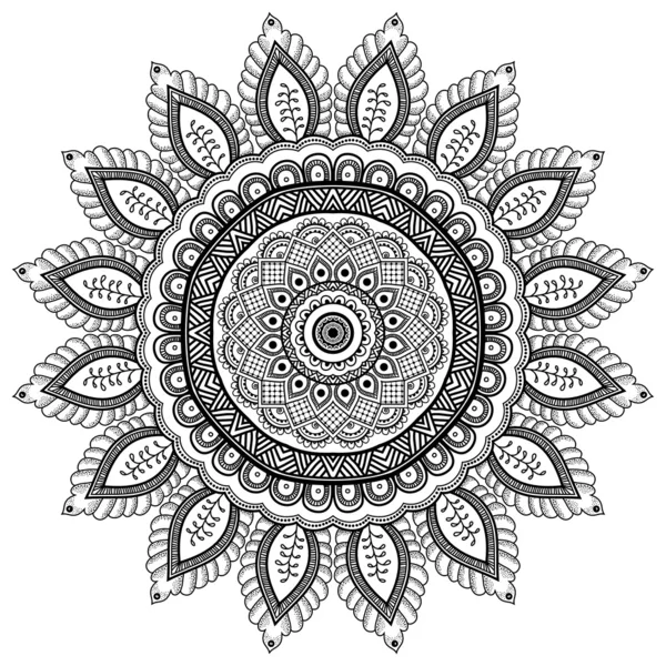 Mandala. Model rotund de ornament — Vector de stoc