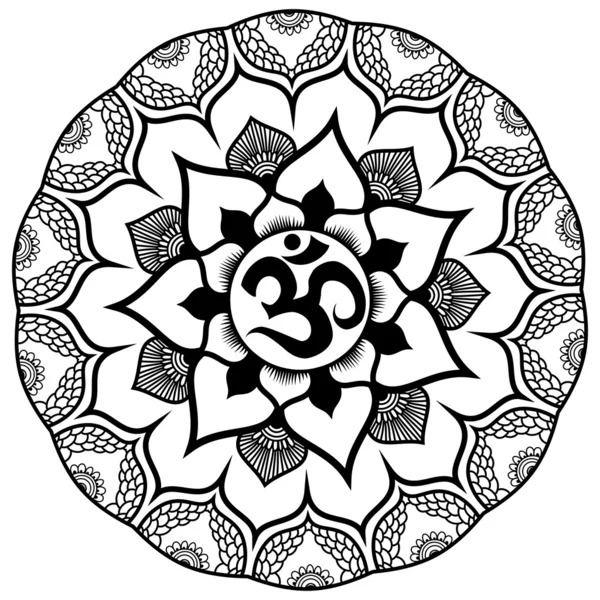 Mandala vecteur, signe om — Image vectorielle