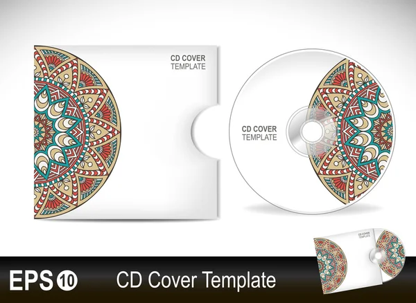 Modello di design della copertina del CD. Illustrazione vettoriale — Vettoriale Stock