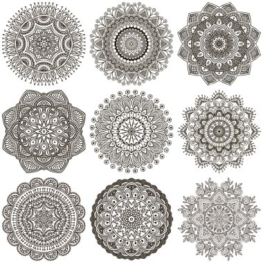 Mandala. yuvarlak süsleme desen