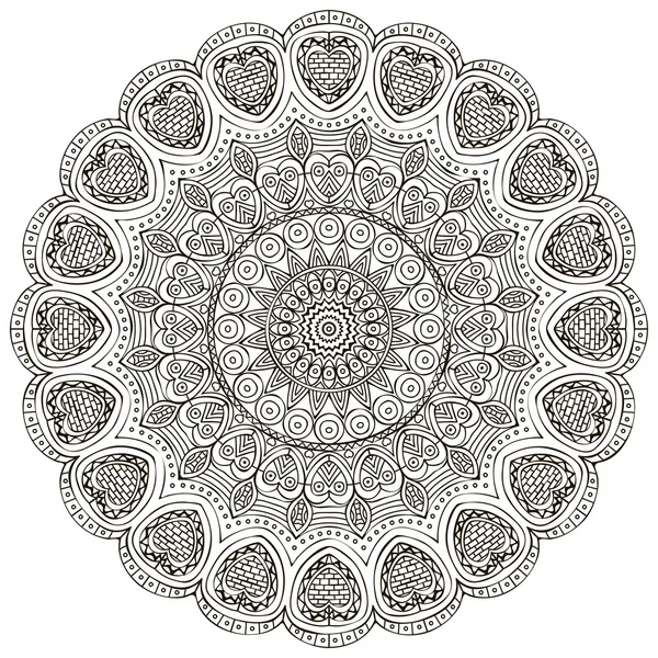 Mandala. Padrão de ornamento redondo — Vetor de Stock