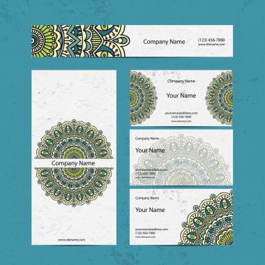 Retro kartvizit ayarlayın. vektör arka plan. kart veya davetiye. Vintage dekor elementleri. el çekilmiş arka plan. islam, Arapça, Indian, Osmanlı motifleri.