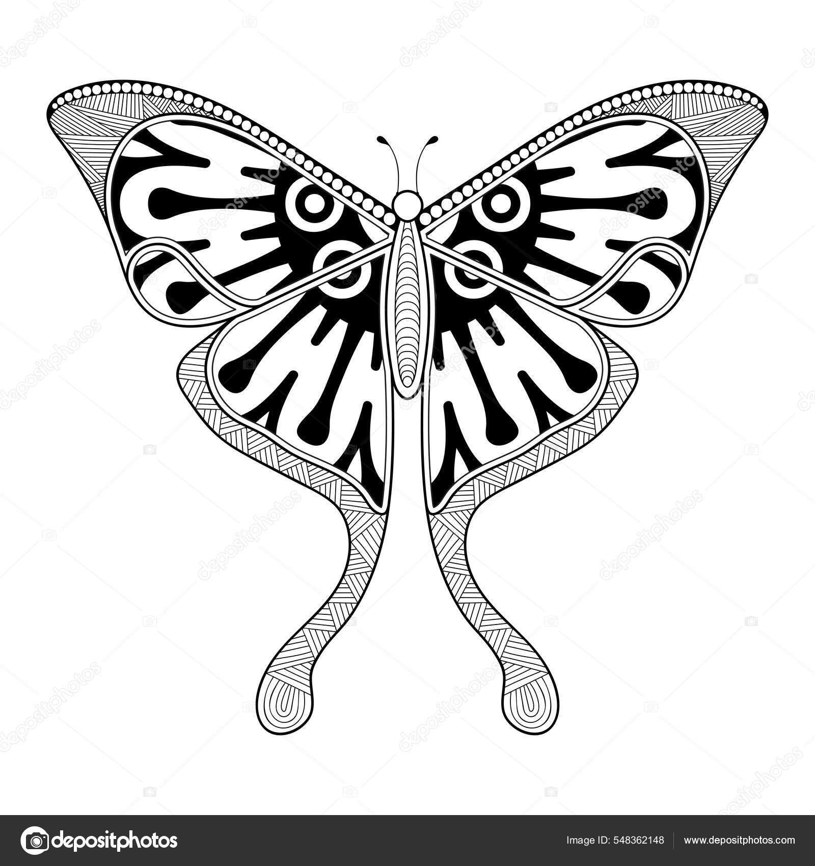 Butterfly stencil, vector illustration Stock Vector Image & Art