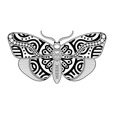 vektör kelebeği siyah beyaz element çizgi çizimi tasarımı