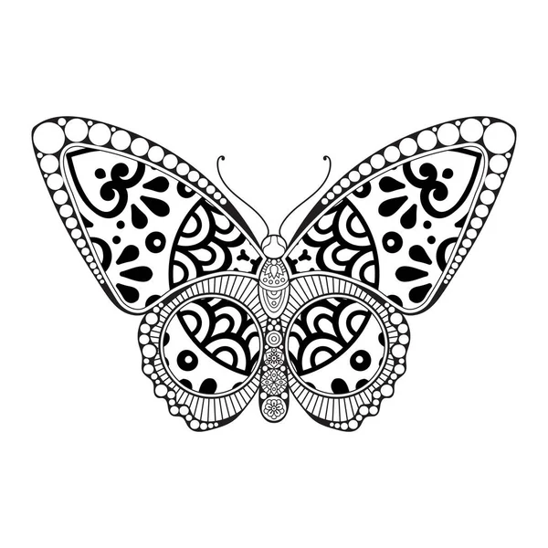 vektör kelebeği siyah beyaz element çizgi çizimi tasarımı