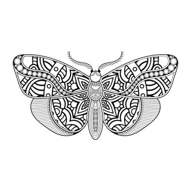 vektör kelebeği siyah beyaz element çizgi çizimi tasarımı