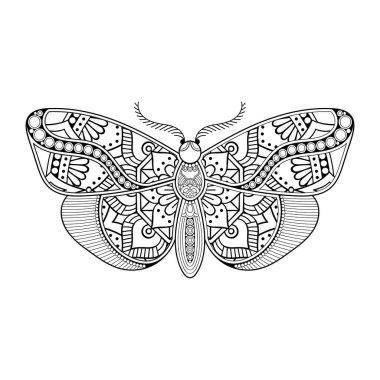 vektör kelebeği siyah beyaz element çizgi çizimi tasarımı