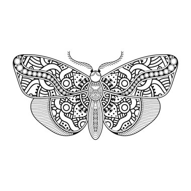 vektör kelebeği siyah beyaz element çizgi çizimi tasarımı