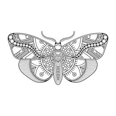 vektör kelebeği siyah beyaz element çizgi çizimi tasarımı