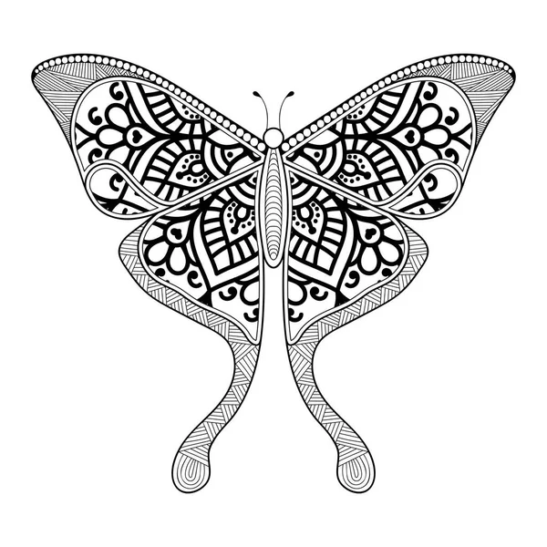 矢量蝴蝶黑白元素线条艺术设计 — 图库矢量图片