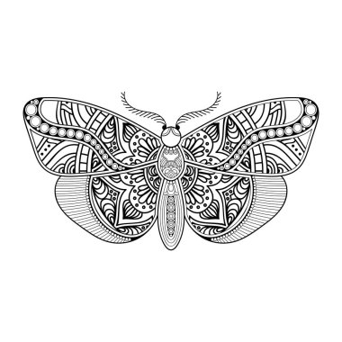 vektör kelebeği siyah beyaz element çizgi çizimi tasarımı