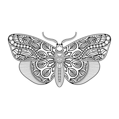 vektör kelebeği siyah beyaz element çizgi çizimi tasarımı