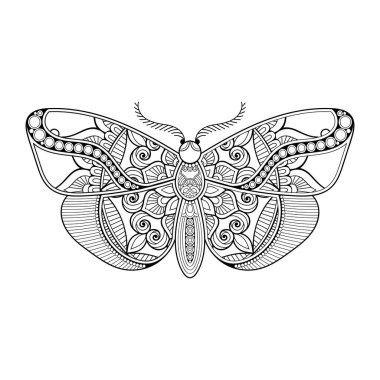 vektör kelebeği siyah beyaz element çizgi çizimi tasarımı