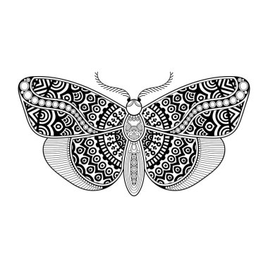 vektör kelebeği siyah beyaz element çizgi çizimi tasarımı