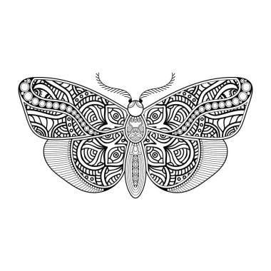 vektör kelebeği siyah beyaz element çizgi çizimi tasarımı