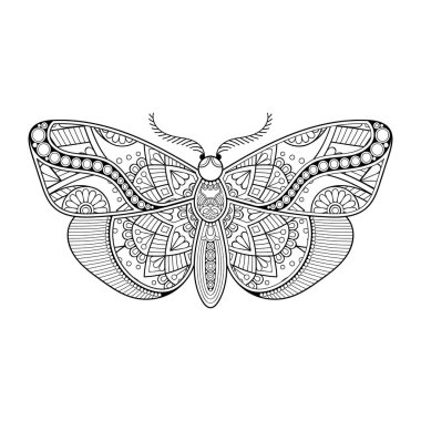 vektör kelebeği siyah beyaz element çizgi çizimi tasarımı