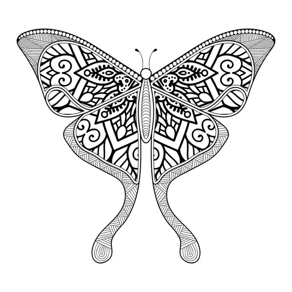 矢量蝴蝶黑白元素线条艺术设计 — 图库矢量图片
