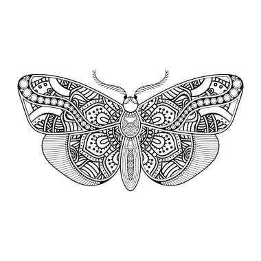 vektör kelebeği siyah beyaz element çizgi çizimi tasarımı