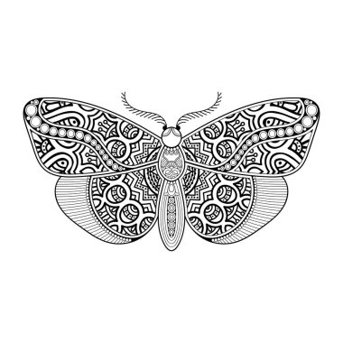 vektör kelebeği siyah beyaz element çizgi çizimi tasarımı