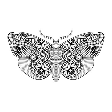 vektör kelebeği siyah beyaz element çizgi çizimi tasarımı