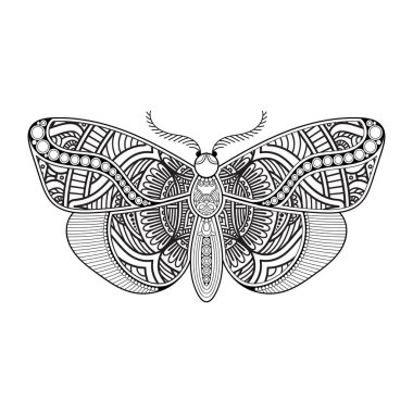vektör kelebeği siyah beyaz element çizgi çizimi tasarımı