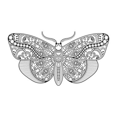 vektör kelebeği siyah beyaz element çizgi çizimi tasarımı