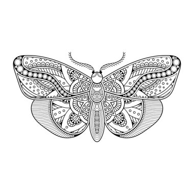 vektör kelebeği siyah beyaz element çizgi çizimi tasarımı