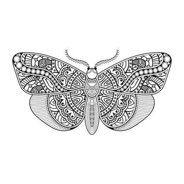 vektör kelebeği siyah beyaz element çizgi çizimi tasarımı