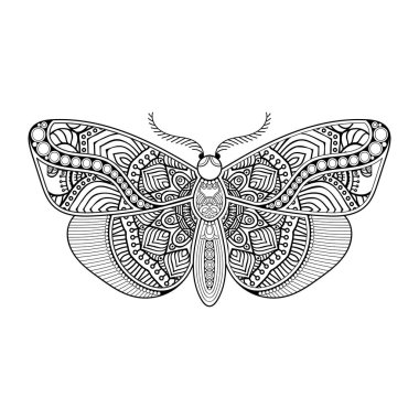 vektör kelebeği siyah beyaz element çizgi çizimi tasarımı