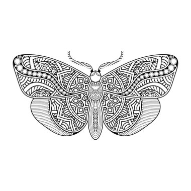 vektör kelebeği siyah beyaz element çizgi çizimi tasarımı