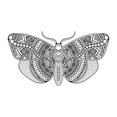 vektör kelebeği siyah beyaz element çizgi çizimi tasarımı
