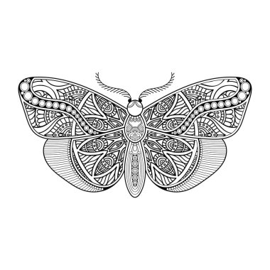 vektör kelebeği siyah beyaz element çizgi çizimi tasarımı