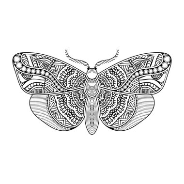 vektör kelebeği siyah beyaz element çizgi çizimi tasarımı