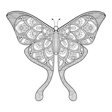 vektör kelebeği siyah beyaz element çizgi çizimi tasarımı 
