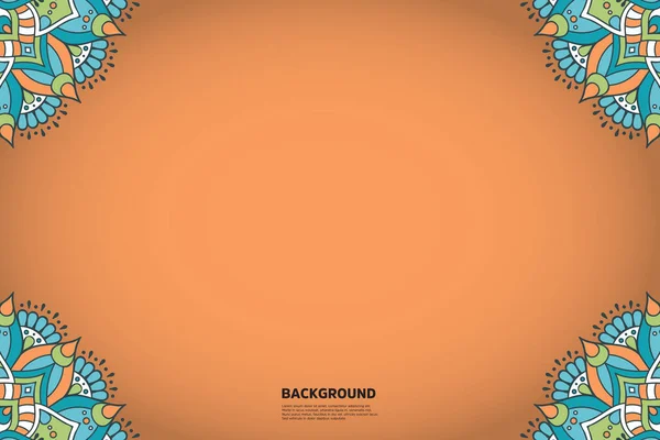 Färgglad etnisk bakgrund med Mandala kort mall — Stock vektor