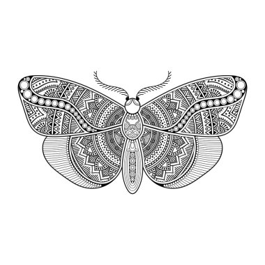 vektör kelebeği siyah beyaz element çizgi çizimi tasarımı
