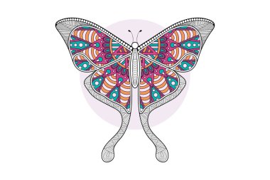 vektör kelebeği siyah beyaz element çizgi çizimi tasarımı